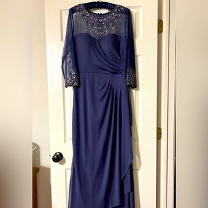 Beautiful Navy blue formal gown, worn once to an Academy Ball.